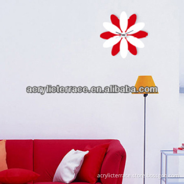 Acrylic Flower Wall Clock red - hg131207001B